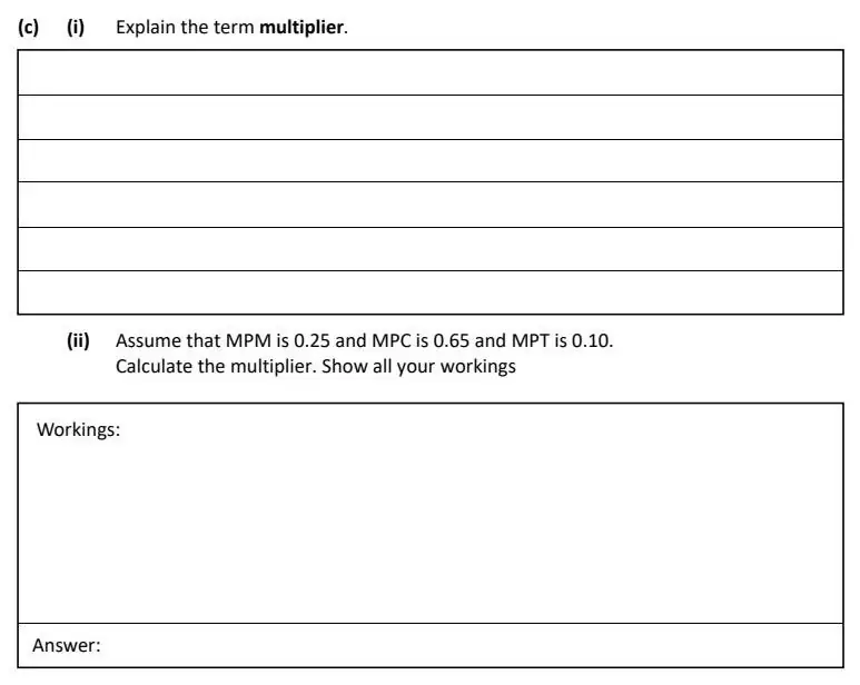 2021 Question 15 (c) exam extract