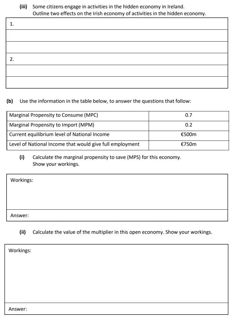 2023 Question 13 (b) exam extract