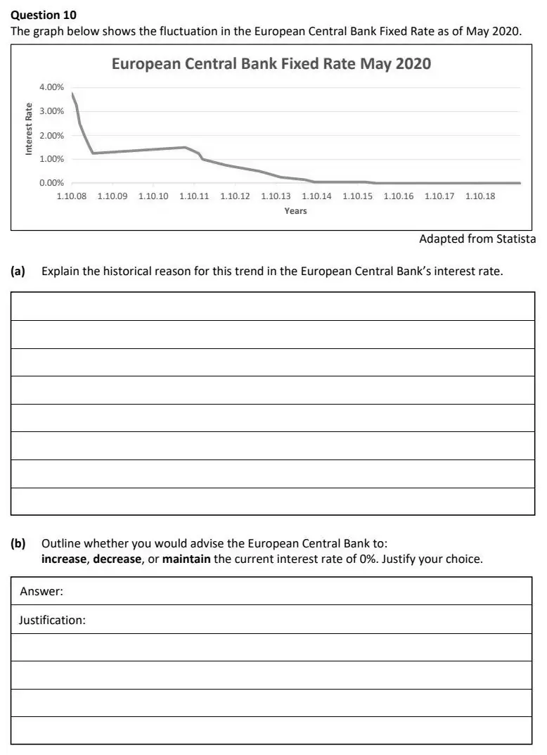 2021 Question 10 exam extract