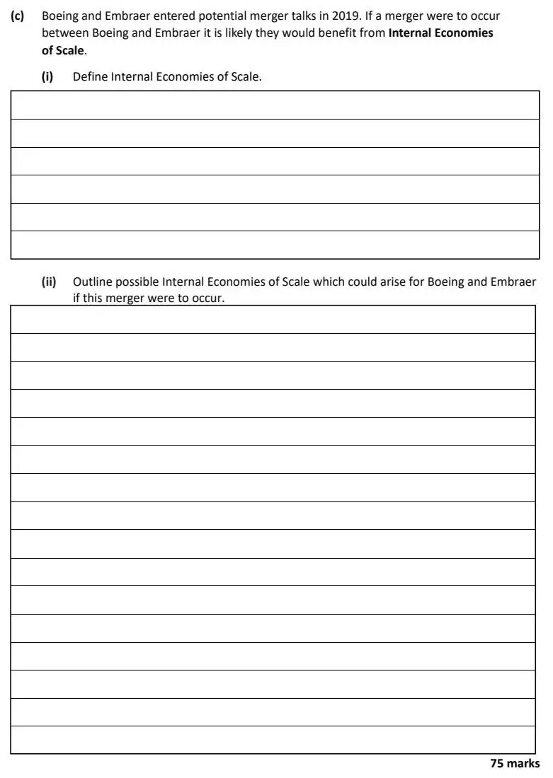 2021 Question 11 (c) exam extract