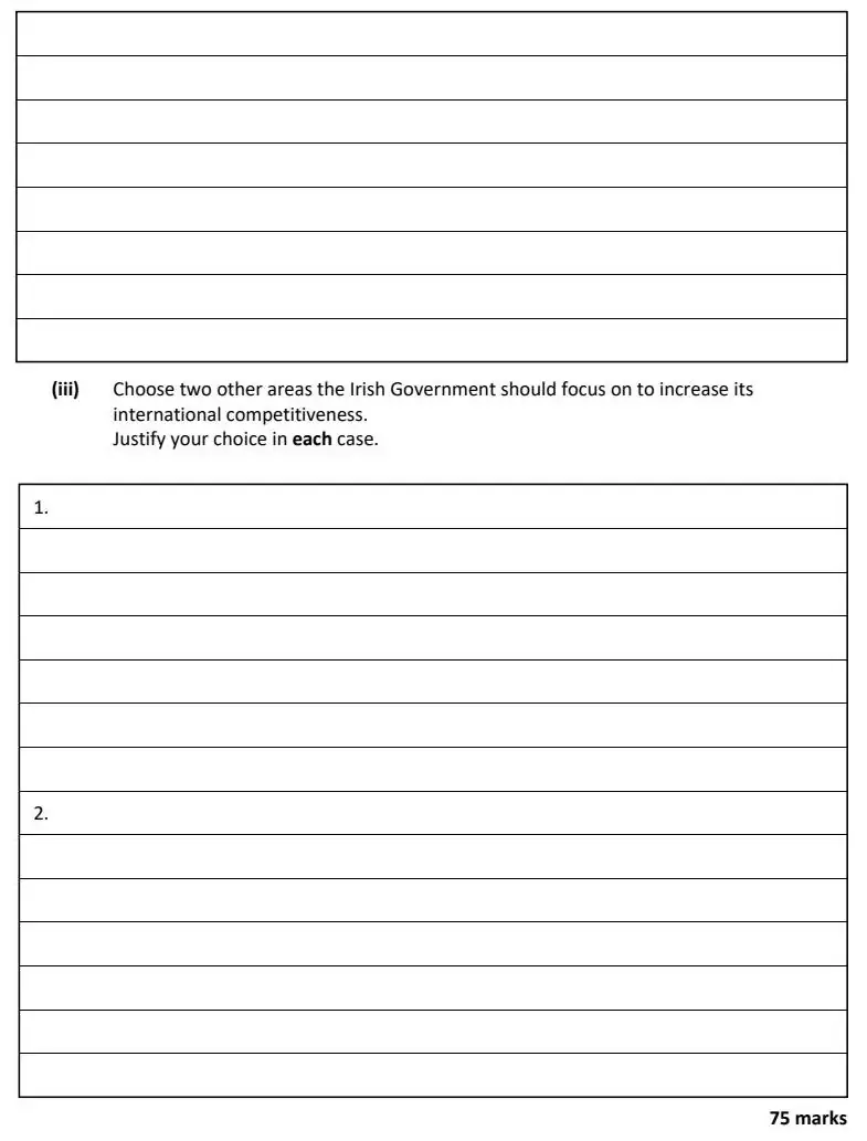 2021 Question 14 (c) exam extract