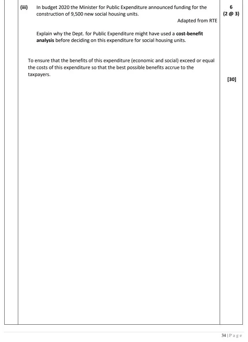 2021 Question 16 (c) marking scheme extract