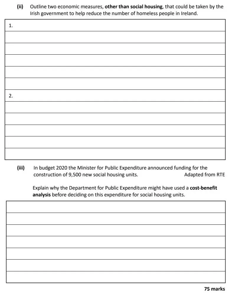 2021 Question 16 (c) exam extract