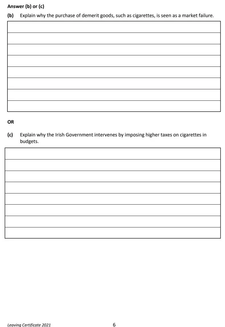 2021 Question 4 exam extract