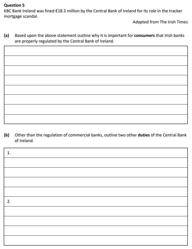 2021 Question 5 exam extract