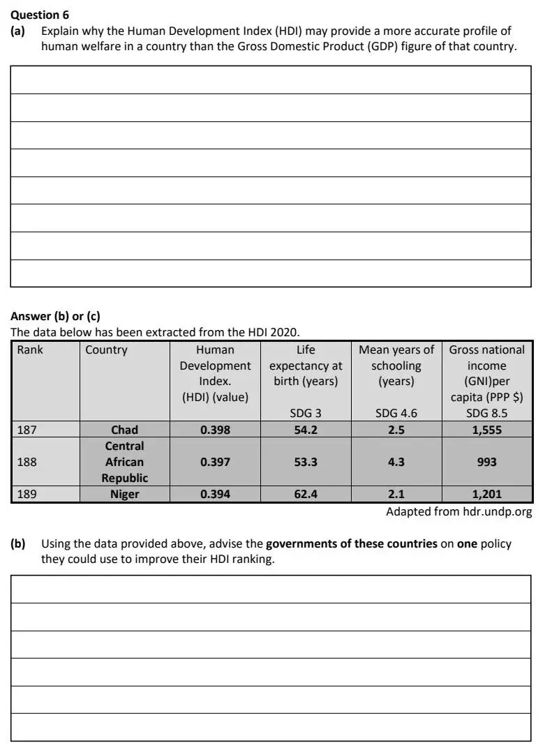 2021 Question 6 exam extract