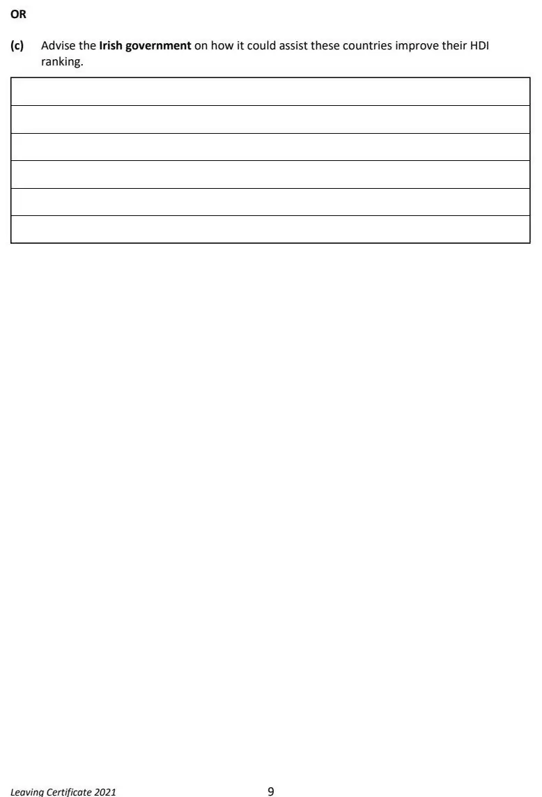 2021 Question 6 exam extract