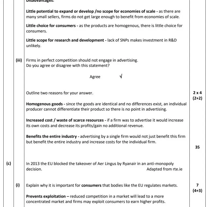 2022 Def Question 12 marking scheme extract