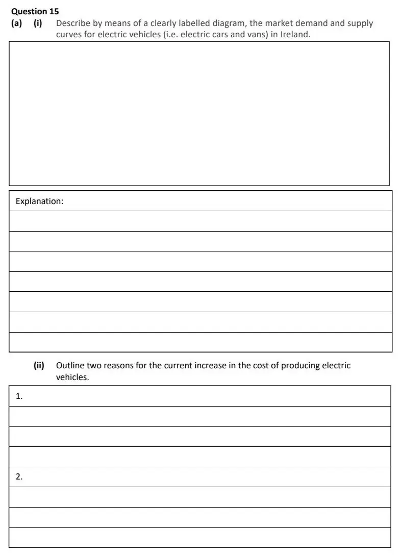 2022 Def Question 15 (a) & (b) exam extract