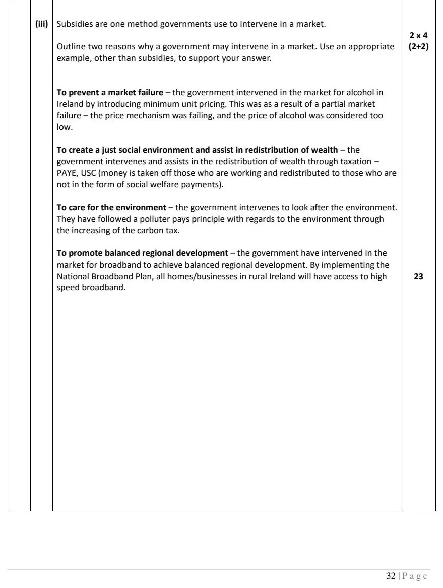 2022 Def Question 15 (c) marking scheme extract