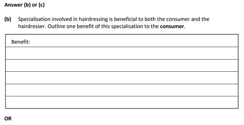 2022 Def Question 9 (b)/(c) exam extract