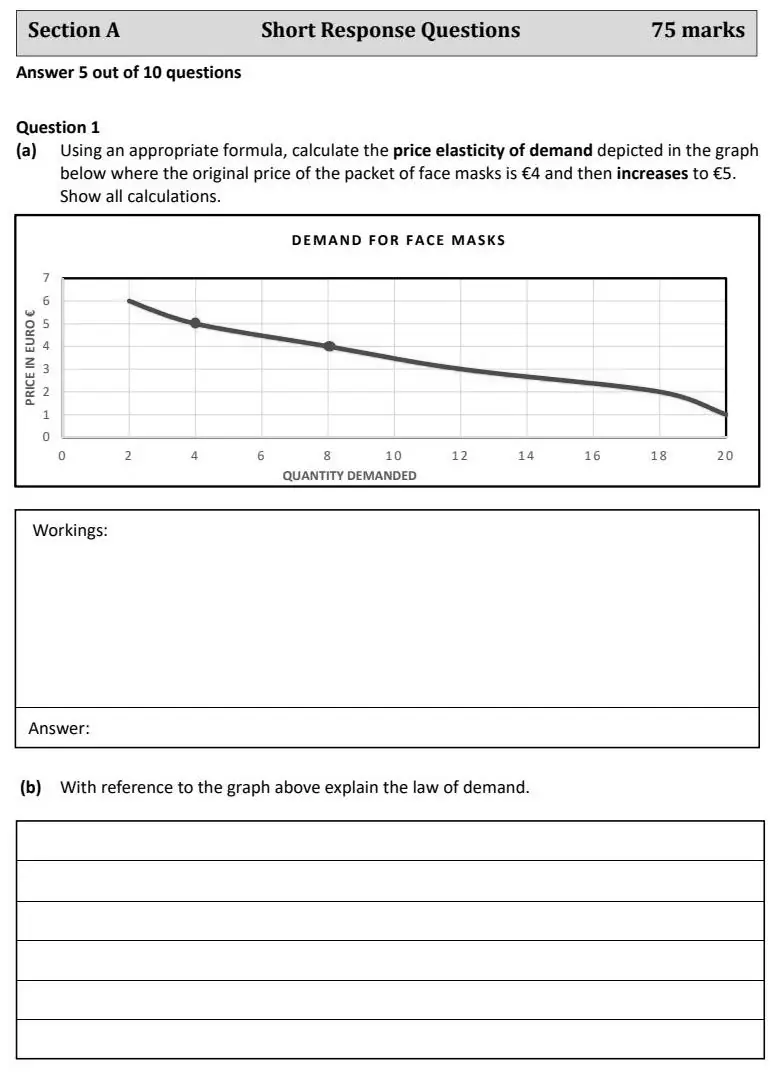 2022 Question 1 exam extract