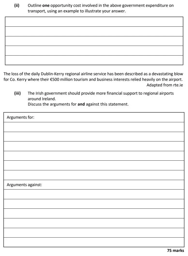 2022 Question 11 (c) exam extract