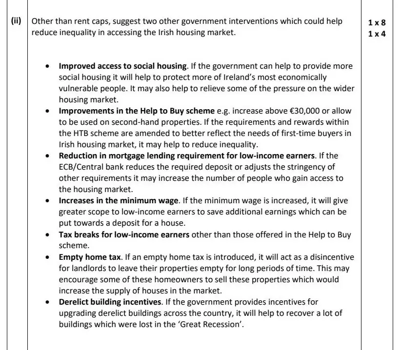 2022 Question 16 (a) marking scheme extract