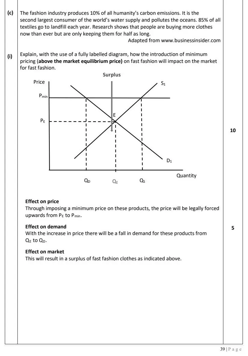 2022 Question 16 (b) & (c) marking scheme extract