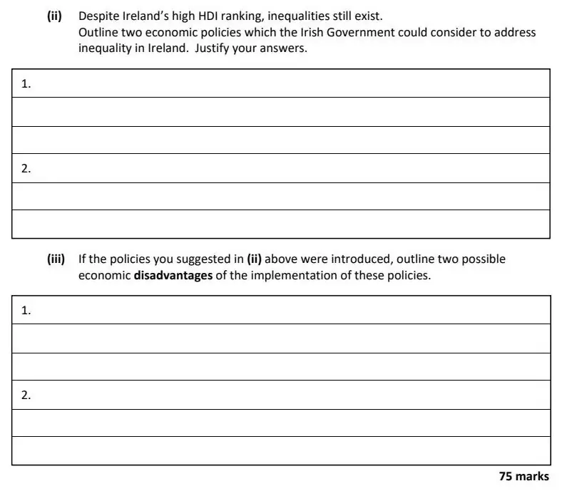 2023 Question 11 (c) exam extract