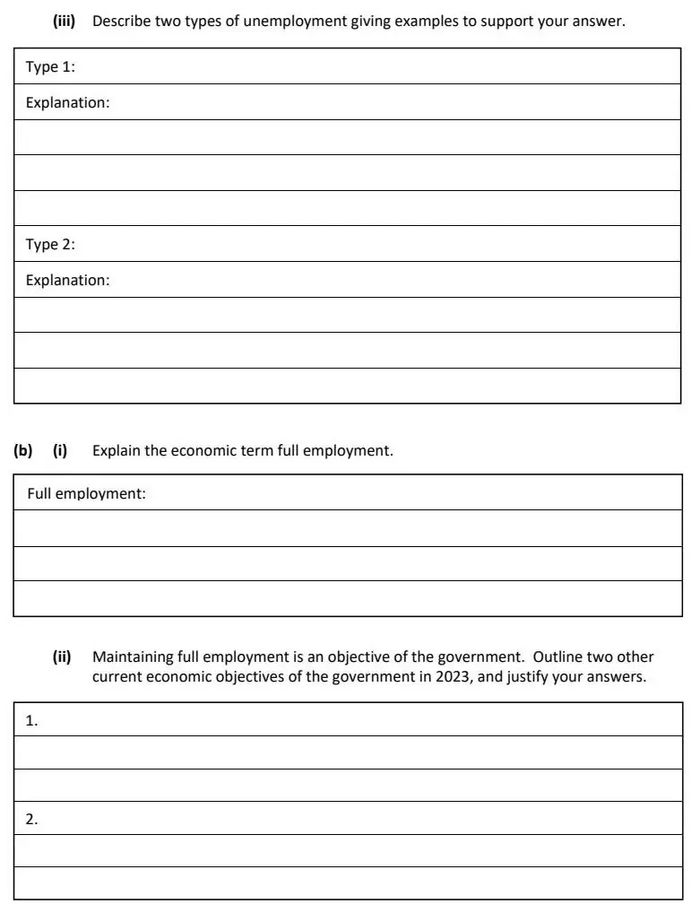 2023 Question 14 (a) & (b) exam extract