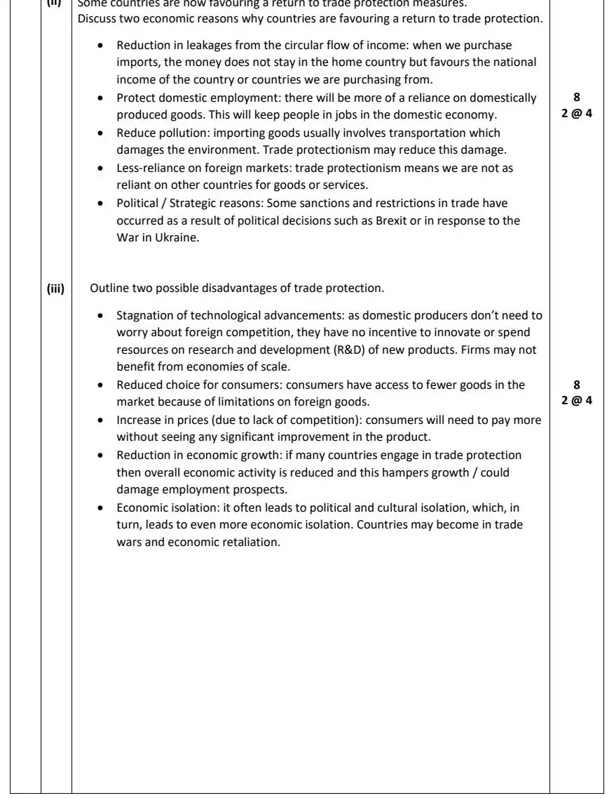 2023 Question 14 (c) marking scheme extract