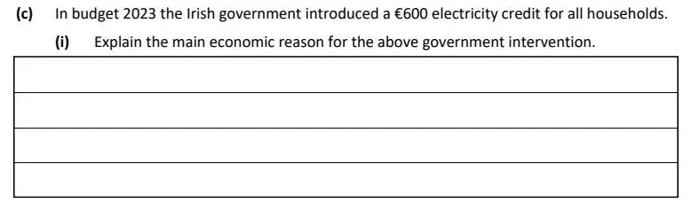 2023 Question 15 (c) exam extract