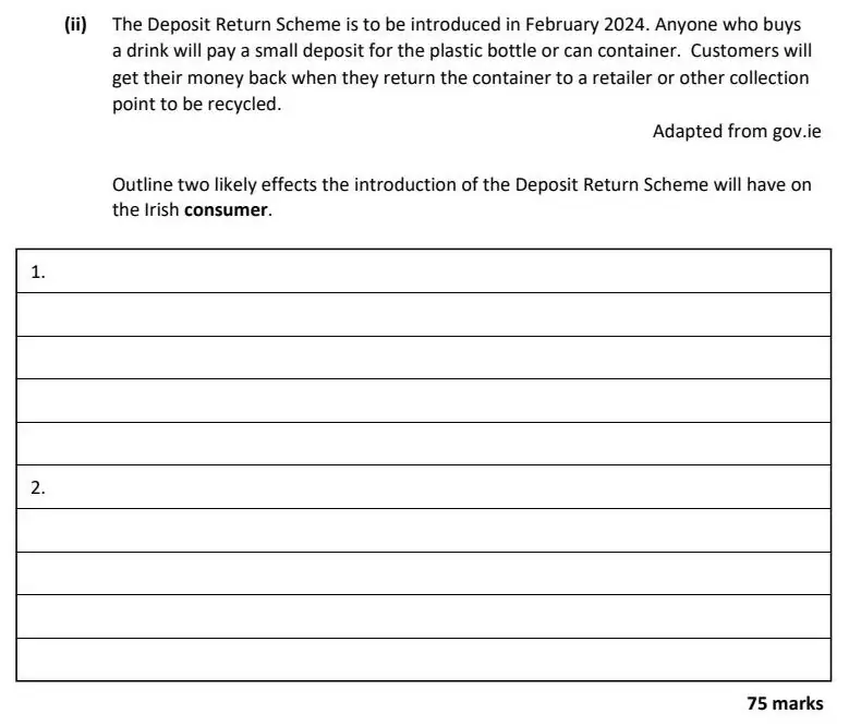 2023 Question 16 (c) exam extract