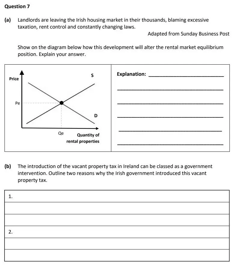 2023 Question 7 exam extract