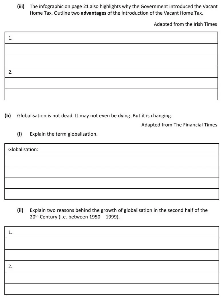 2024 Question 13 (a) & (b) exam extract