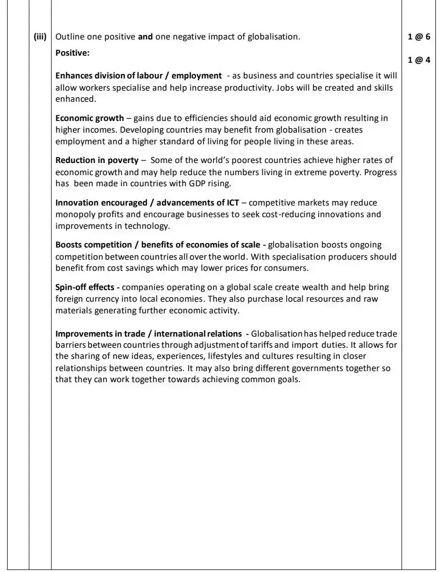 2024 Question 13 (b) marking scheme extract