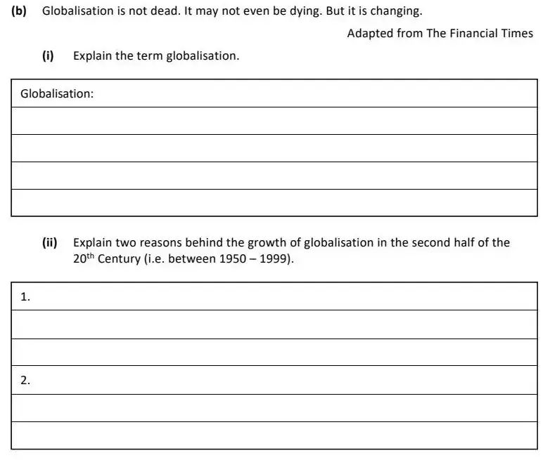 2024 Question 13 (b) exam extract