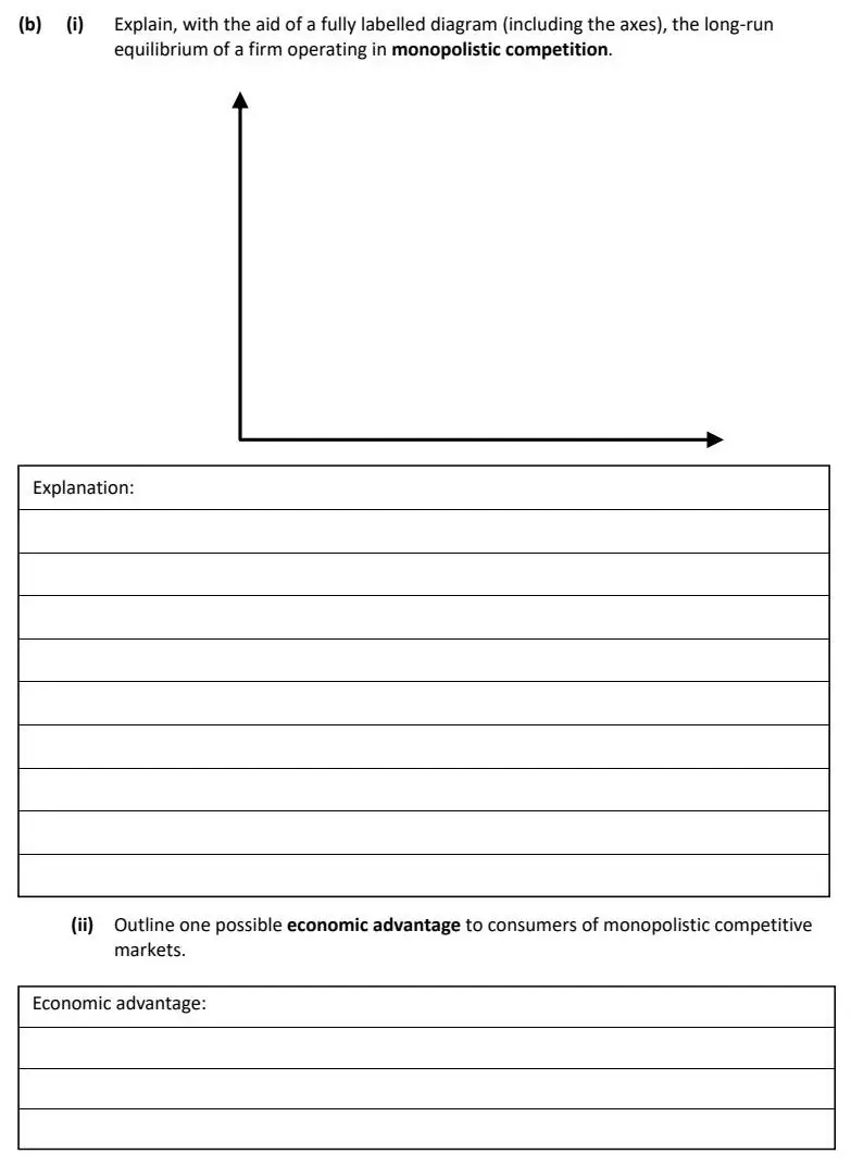 2024 Question 14 (b) exam extract