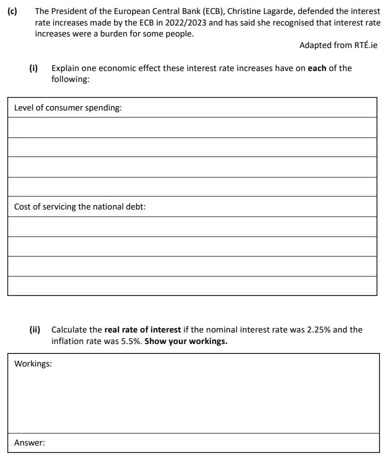 2024 Question 14 (c) exam extract