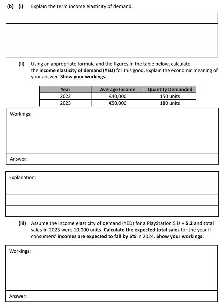 2024 Question 16 (b) exam extract