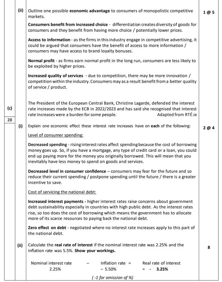 2024 Question 3 marking scheme extract