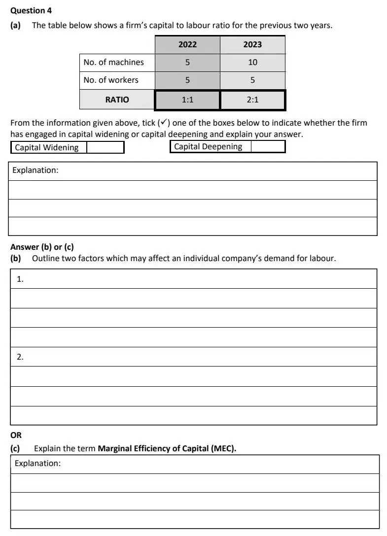 2024 Question 4 exam extract