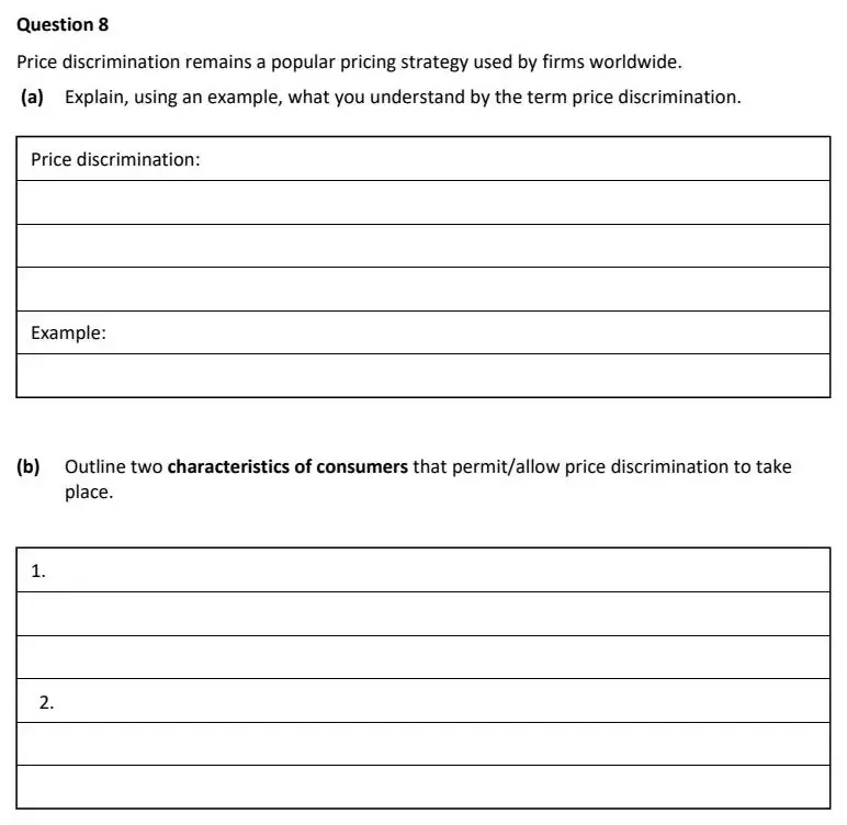 2024 Question 8 exam extract
