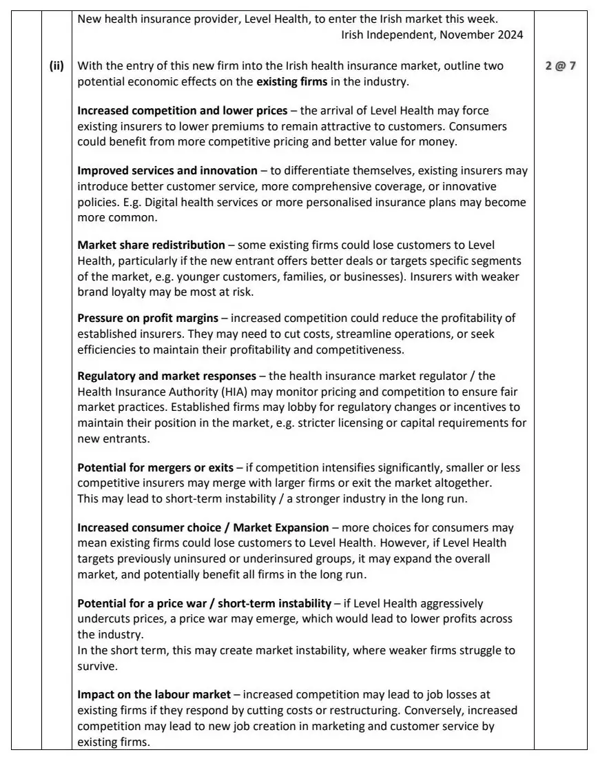 2025 Question 11 (a) & (b) marking scheme extract