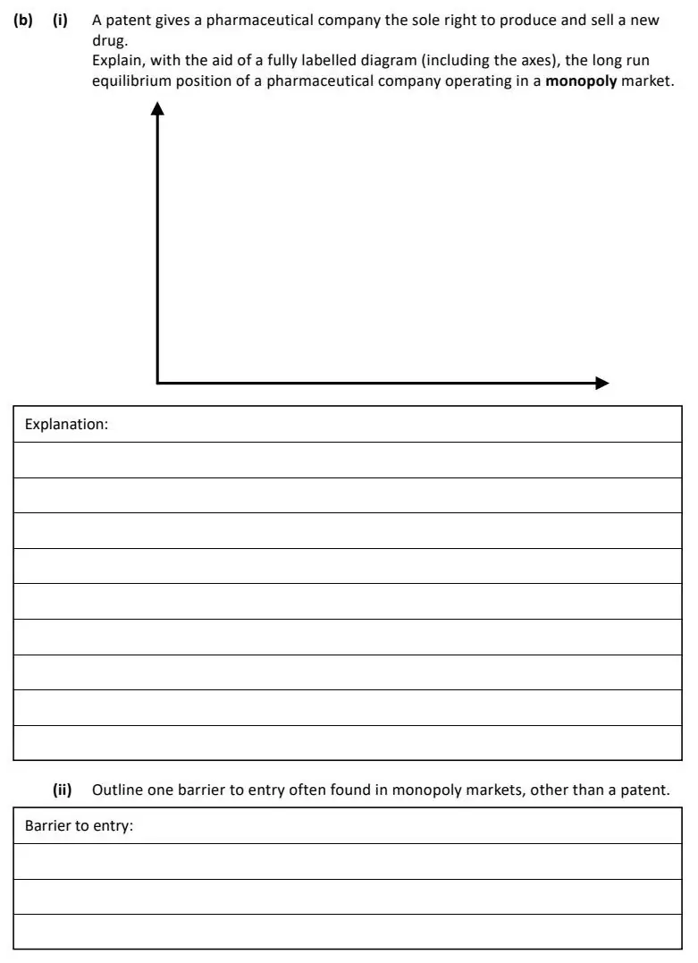2025 Question 11 (a) & (b) exam extract