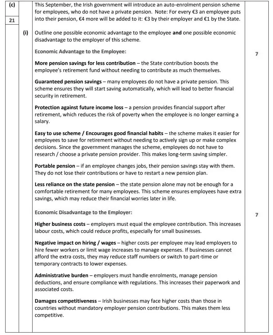 2025 Question 12 (c) marking scheme extract