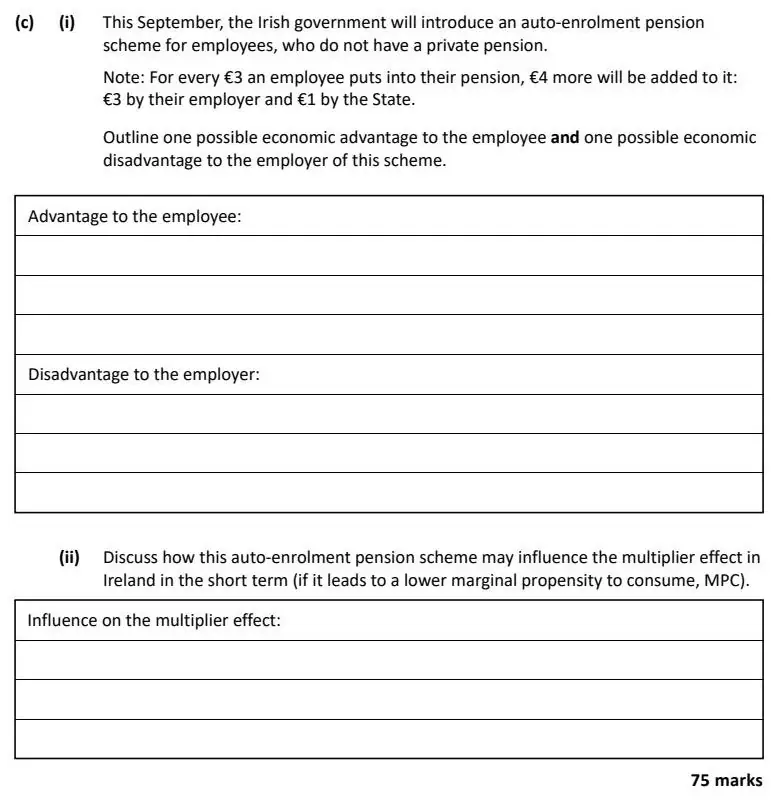 2025 Question 12 (c) exam extract