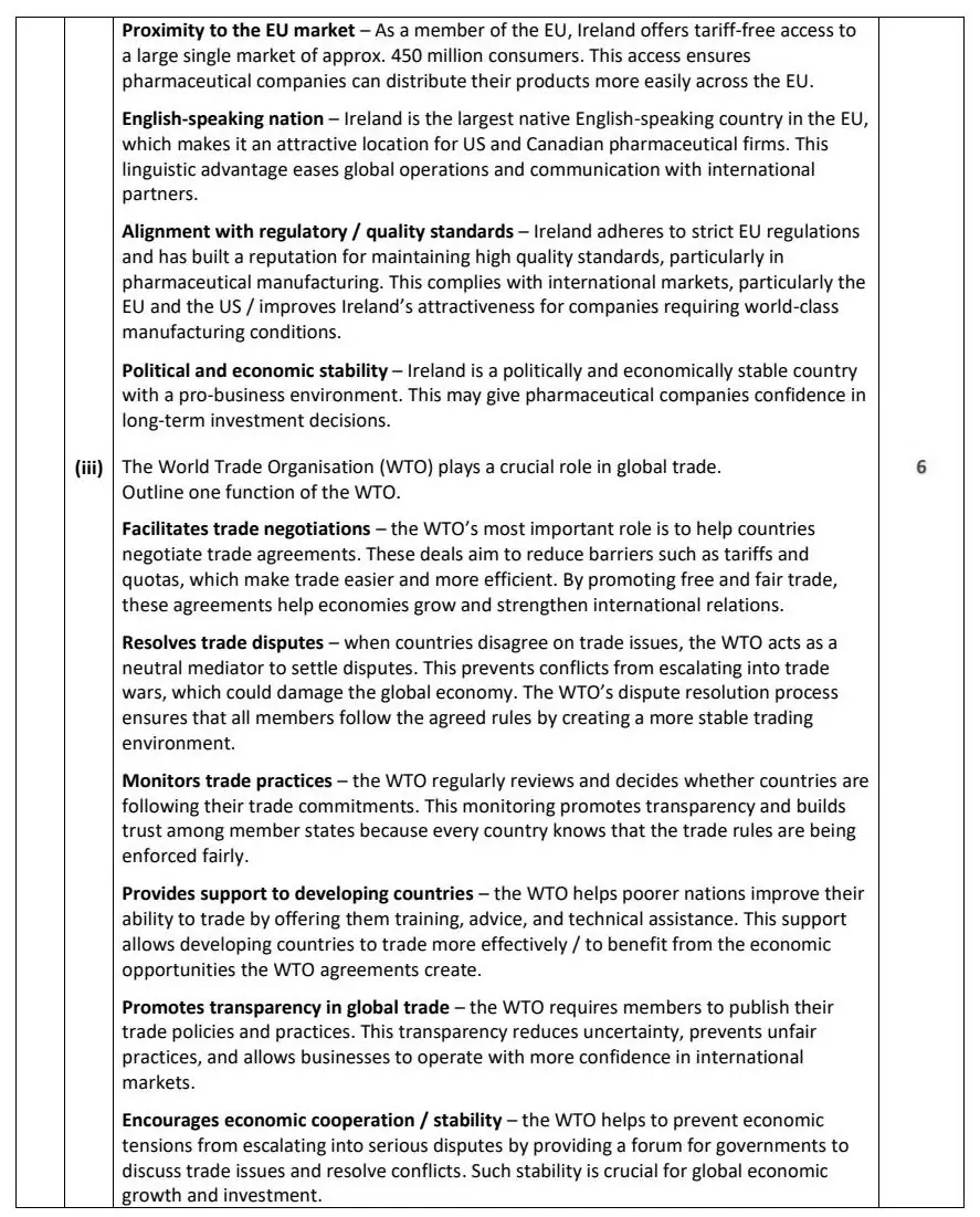 2025 Question 13 (b) marking scheme extract