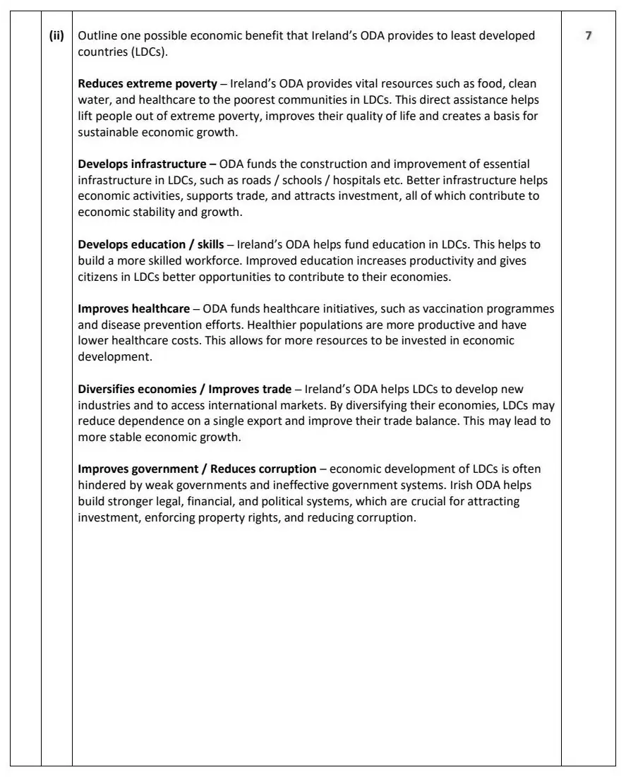2025 Question 13 (c) marking scheme extract