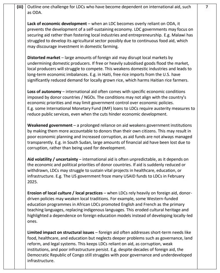2025 Question 13 (c) marking scheme extract