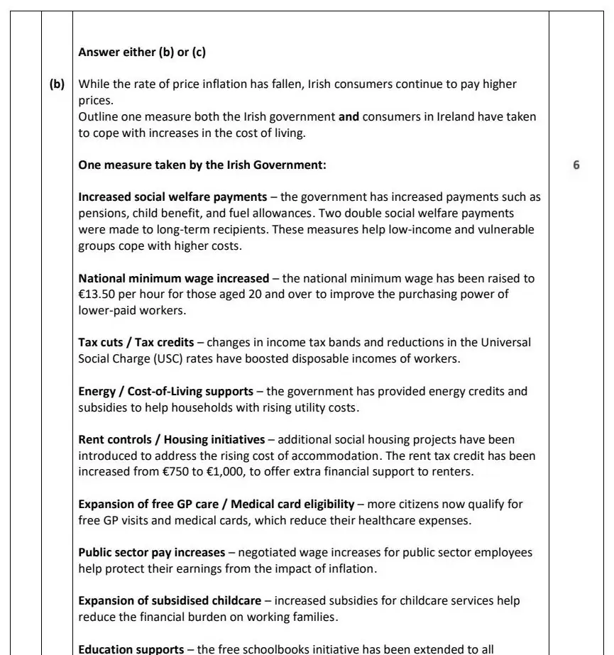 2025 Question 4 marking scheme extract