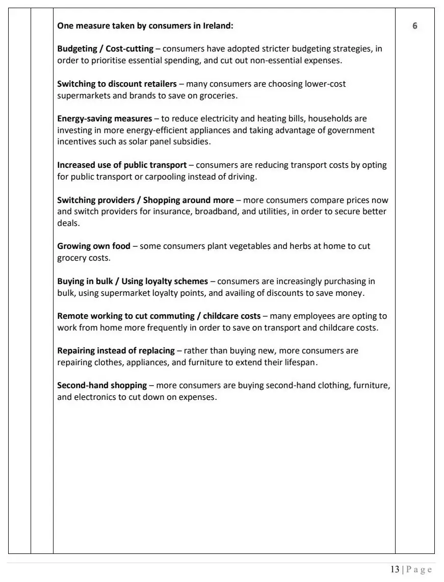 2025 Question 4 marking scheme extract