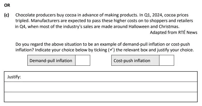 2025 Question 4 exam extract