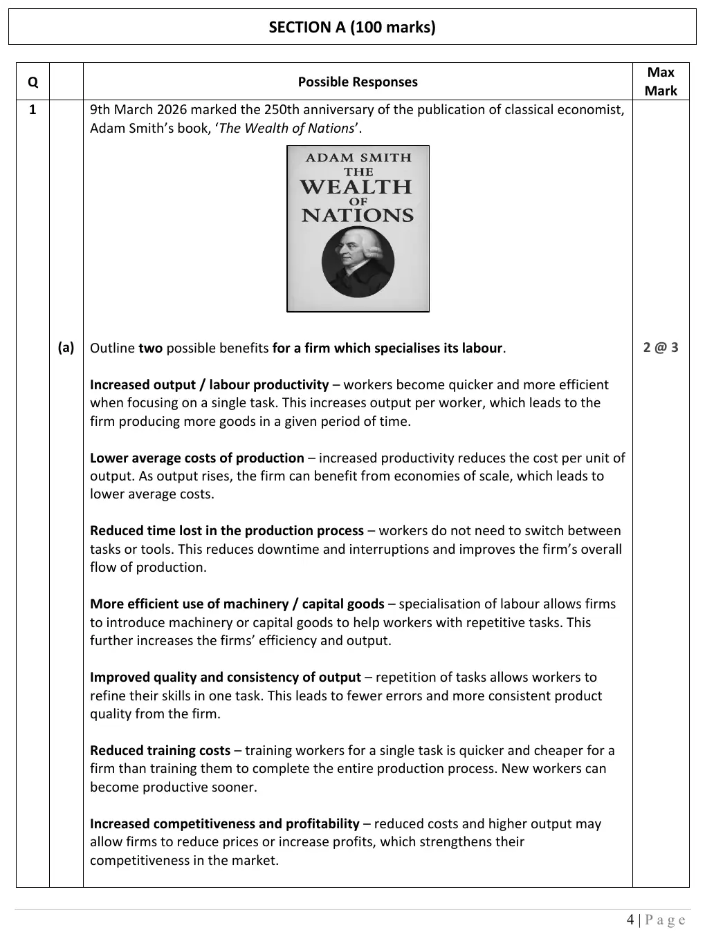 2026 marking scheme extract