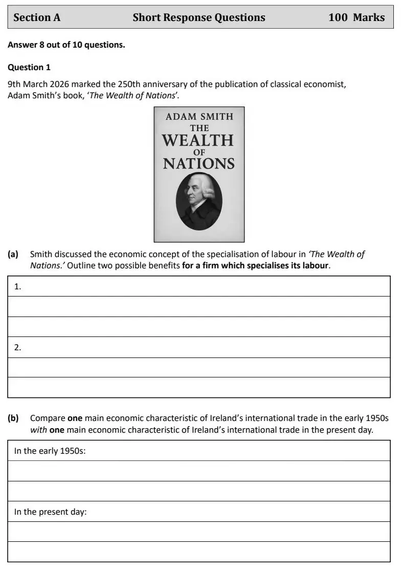 2026 Question 1 exam extract