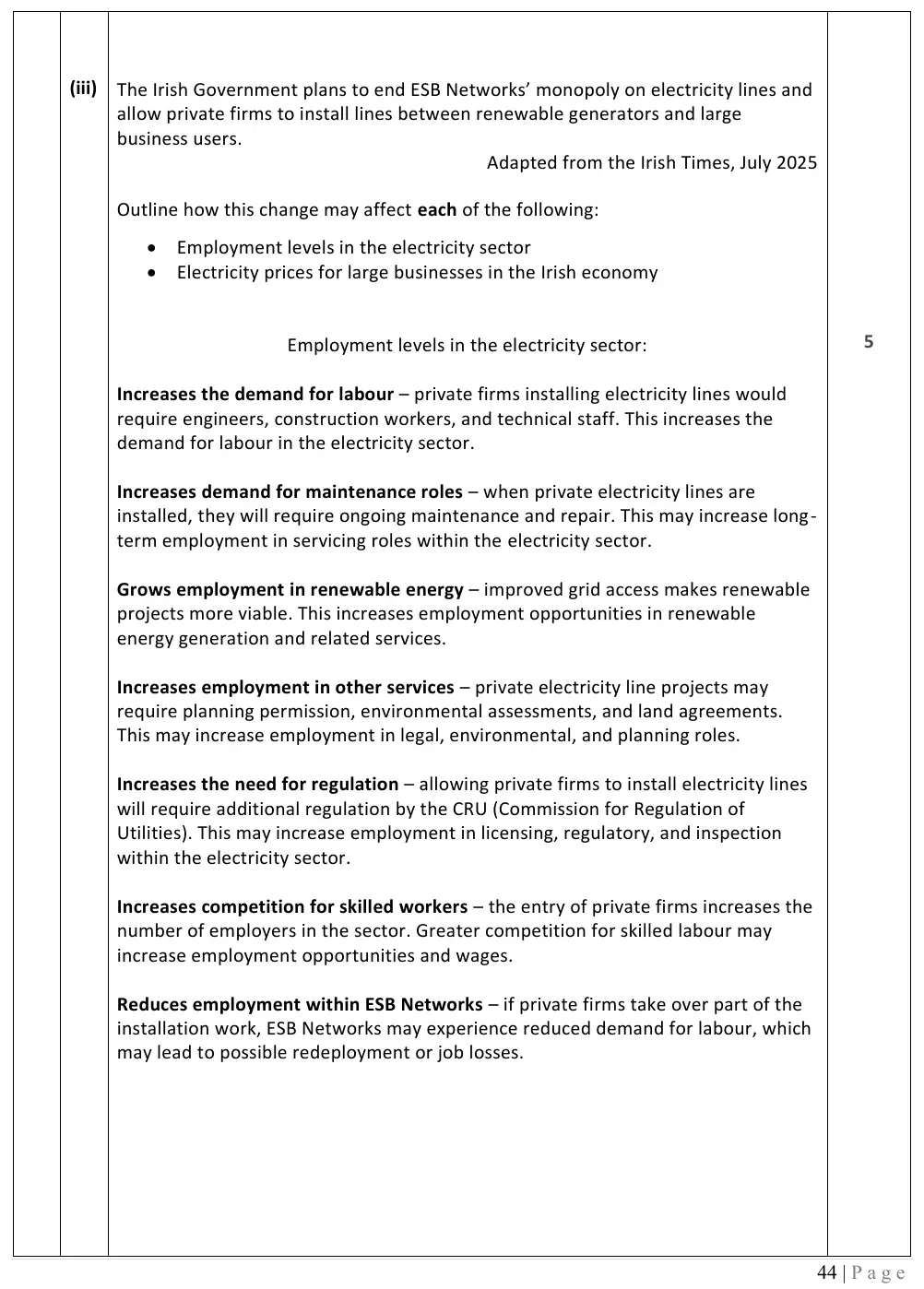 2026 marking scheme extract