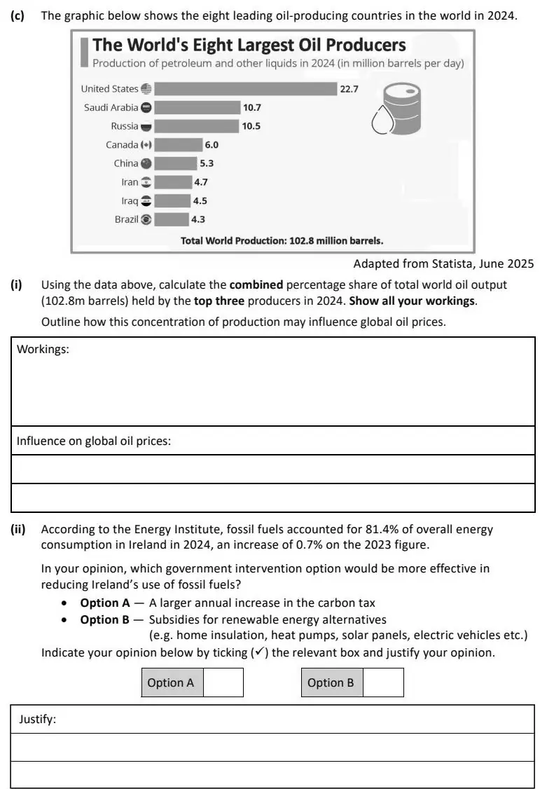 2026 Question 12 (c) exam extract
