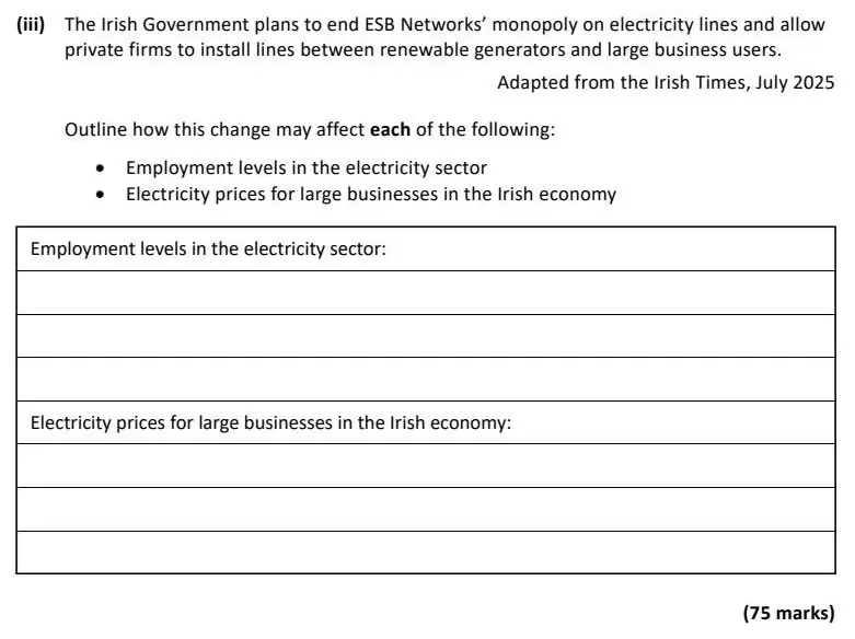 2026 Question 12 (c) exam extract