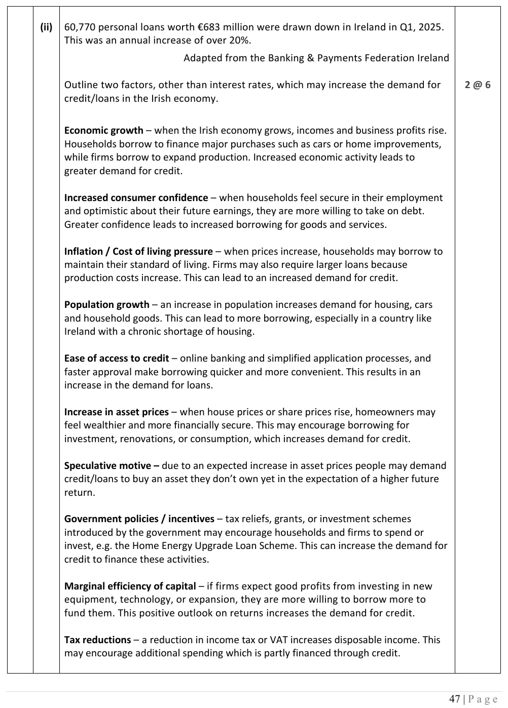 2026 marking scheme extract